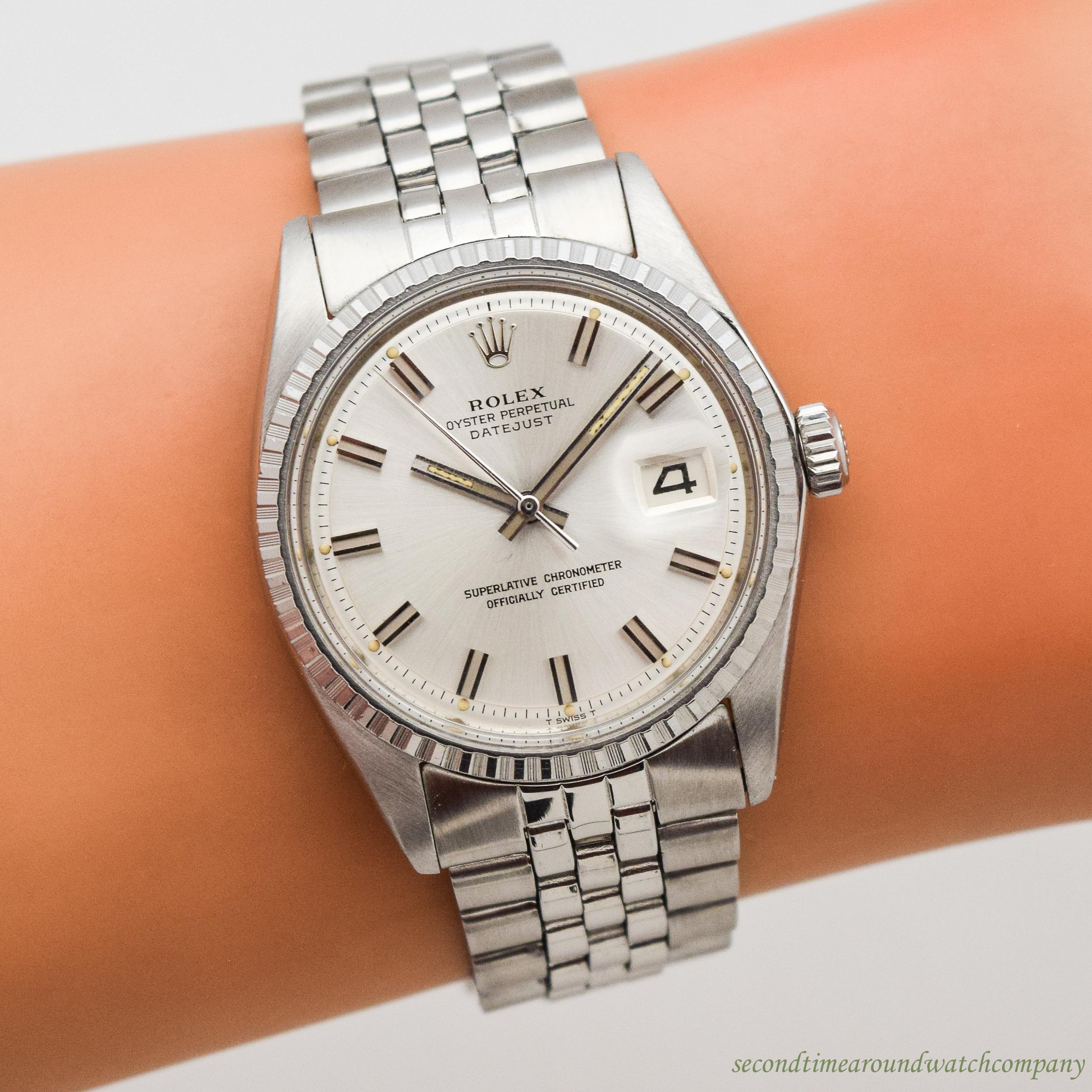 Vintage Rolex Datejust Reference 1603 Stainless Steel Watch, 1970 For Sale 3