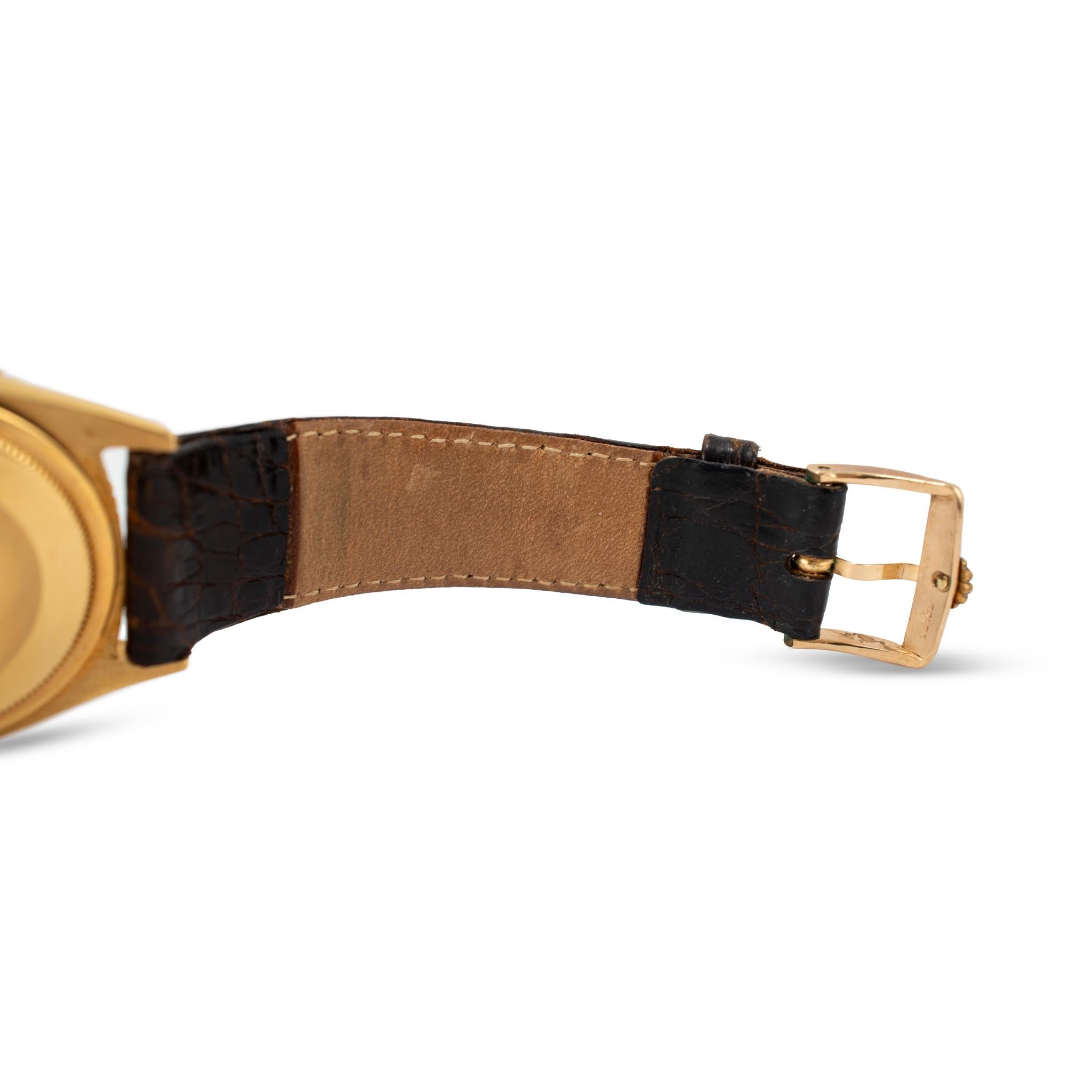Reloj Vintage Rolex Datejust Turn-O-Graph Oyster Thunderbird 36MM 1625 Bark Gold en venta 3