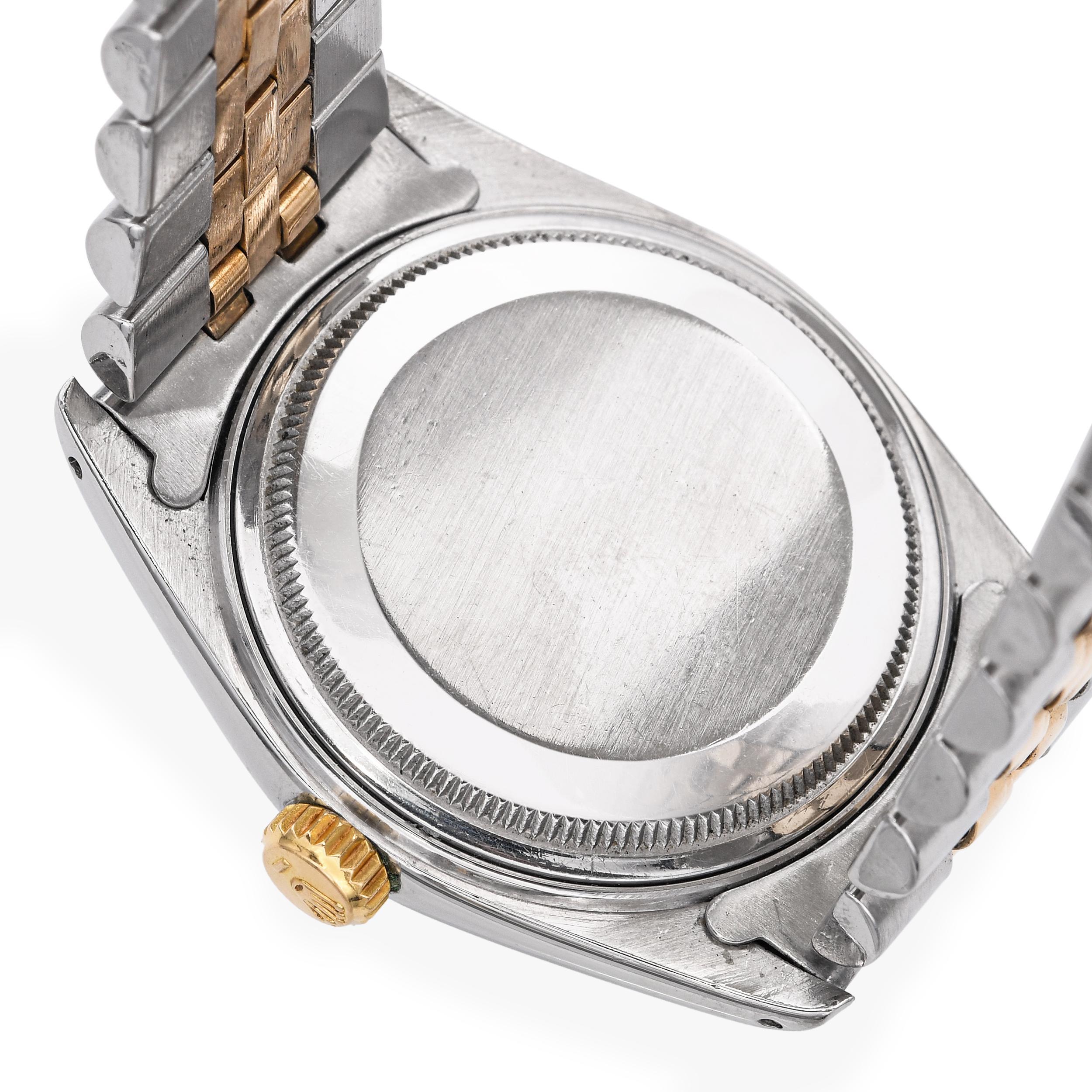 Vintage Rolex Datejust Two-Tone 14k Gold & Steel Men's Watch 16013 For Sale 4