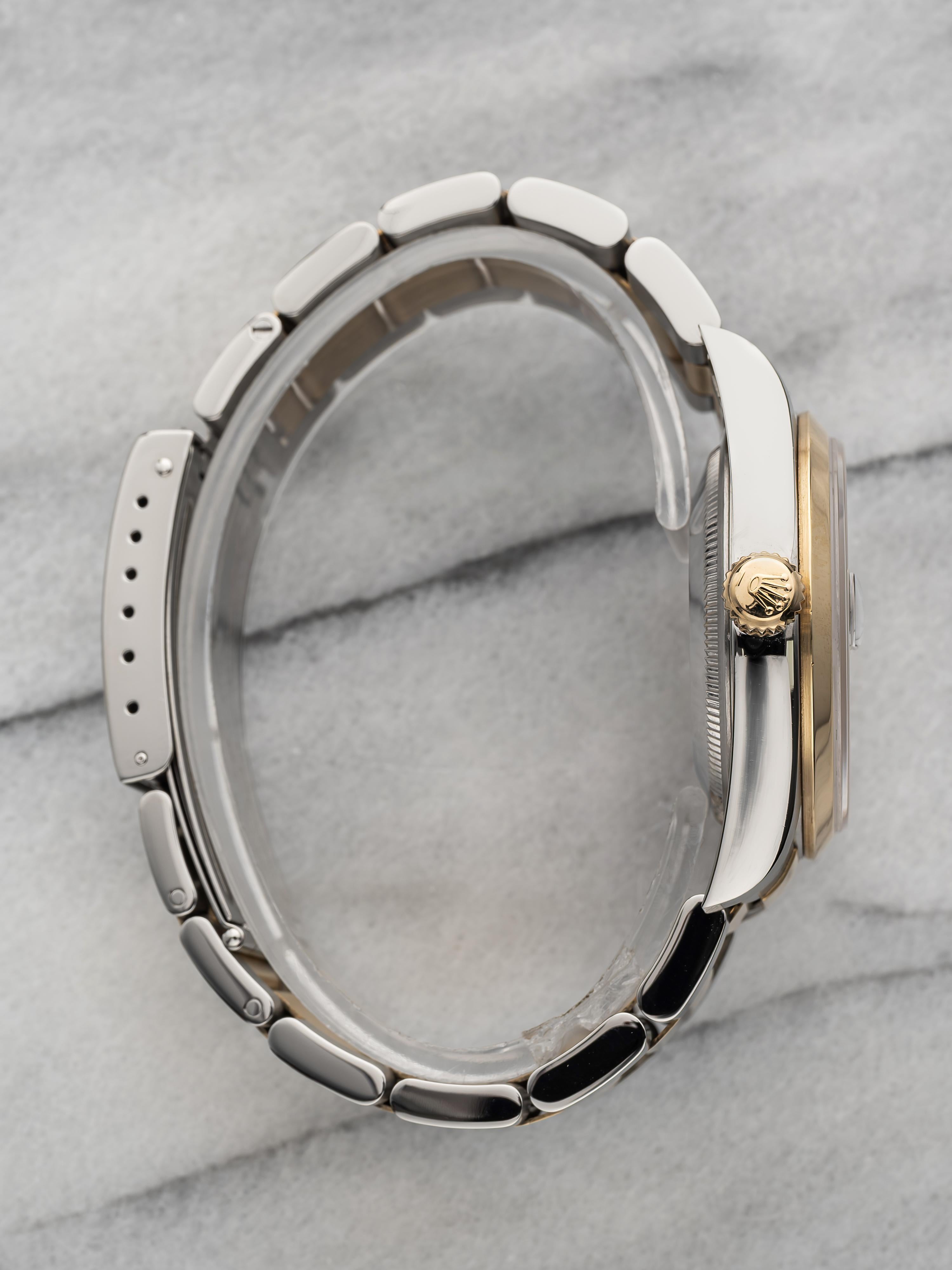 Vintage Rolex Datejust Two Tone 2000s Ref 16203 Onyx Diamond Dial 36mm Box & Pap For Sale 1