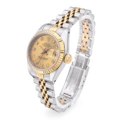 Vintage Rolex Datejust Two Tone Diamond Dial Automatic Women's Watch Ref 69173