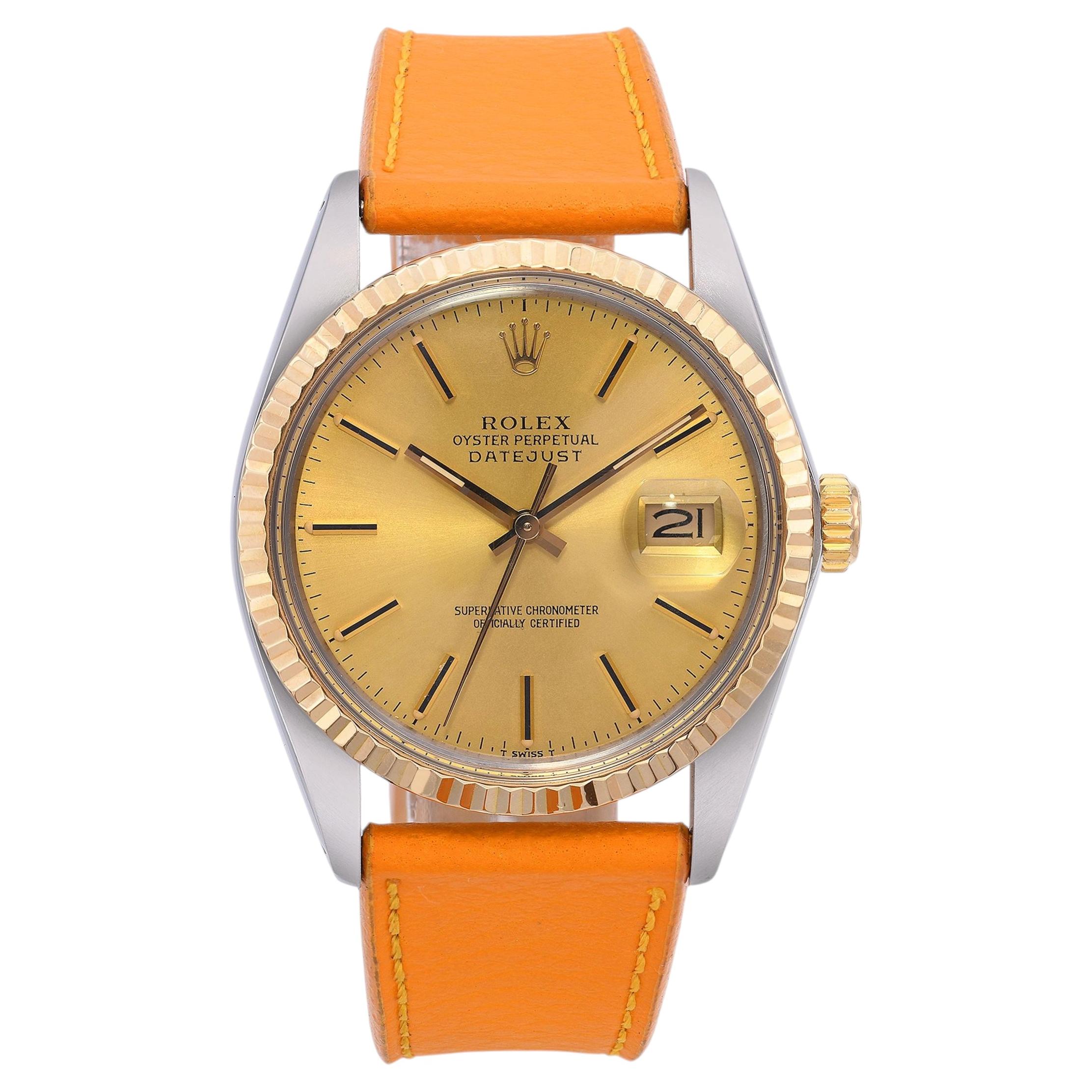 Vintage Rolex Datejust Two Tone Men's Watch 16013