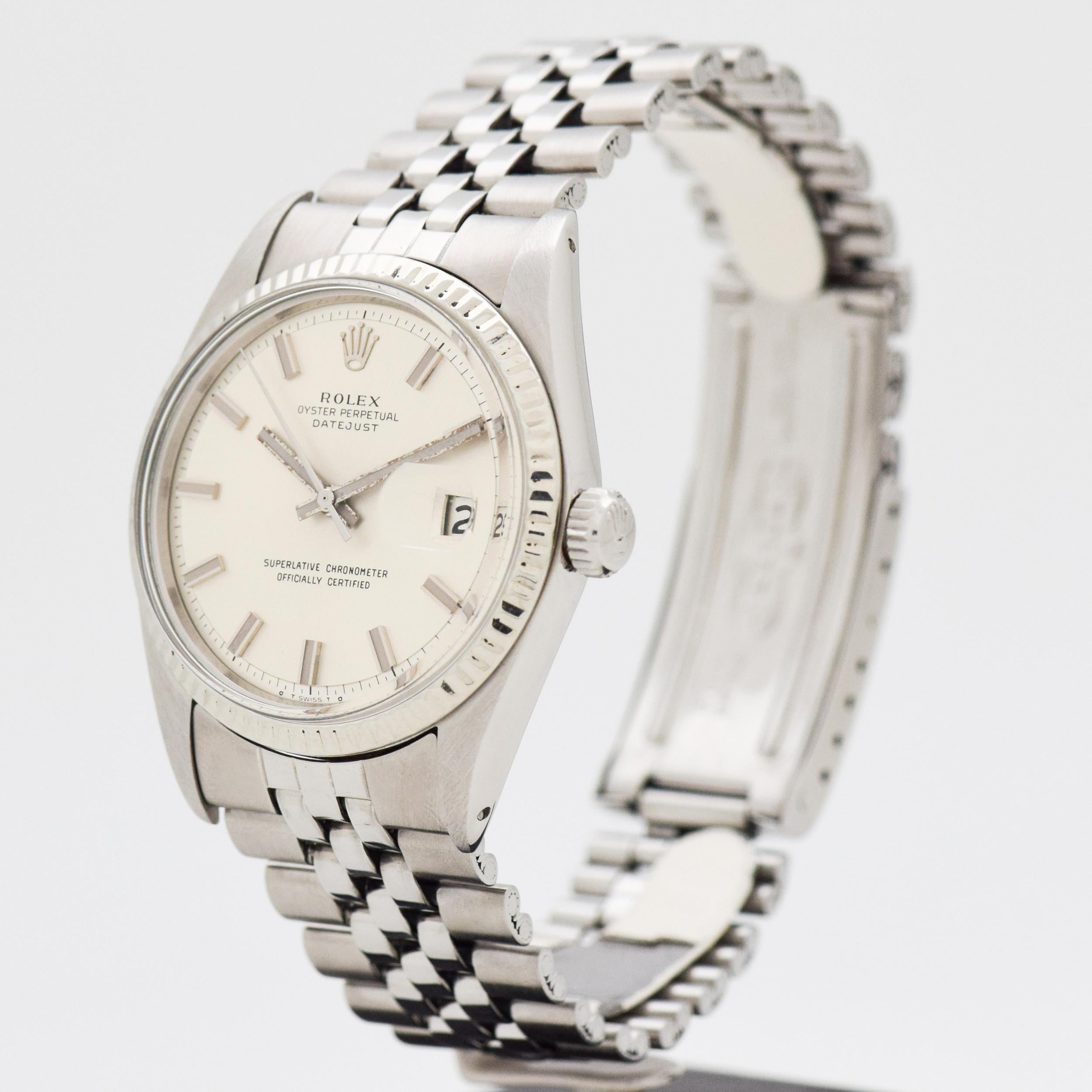 Vintage Rolex Datejust Wide Boy 14 Karat Gold and Stainless Steel Watch, 1972 In Excellent Condition For Sale In Beverly Hills, CA