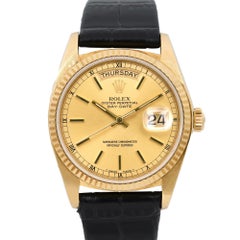Vintage Rolex Day Date 36 18K Yellow Gold Champagne Dial Custom Watch 18038