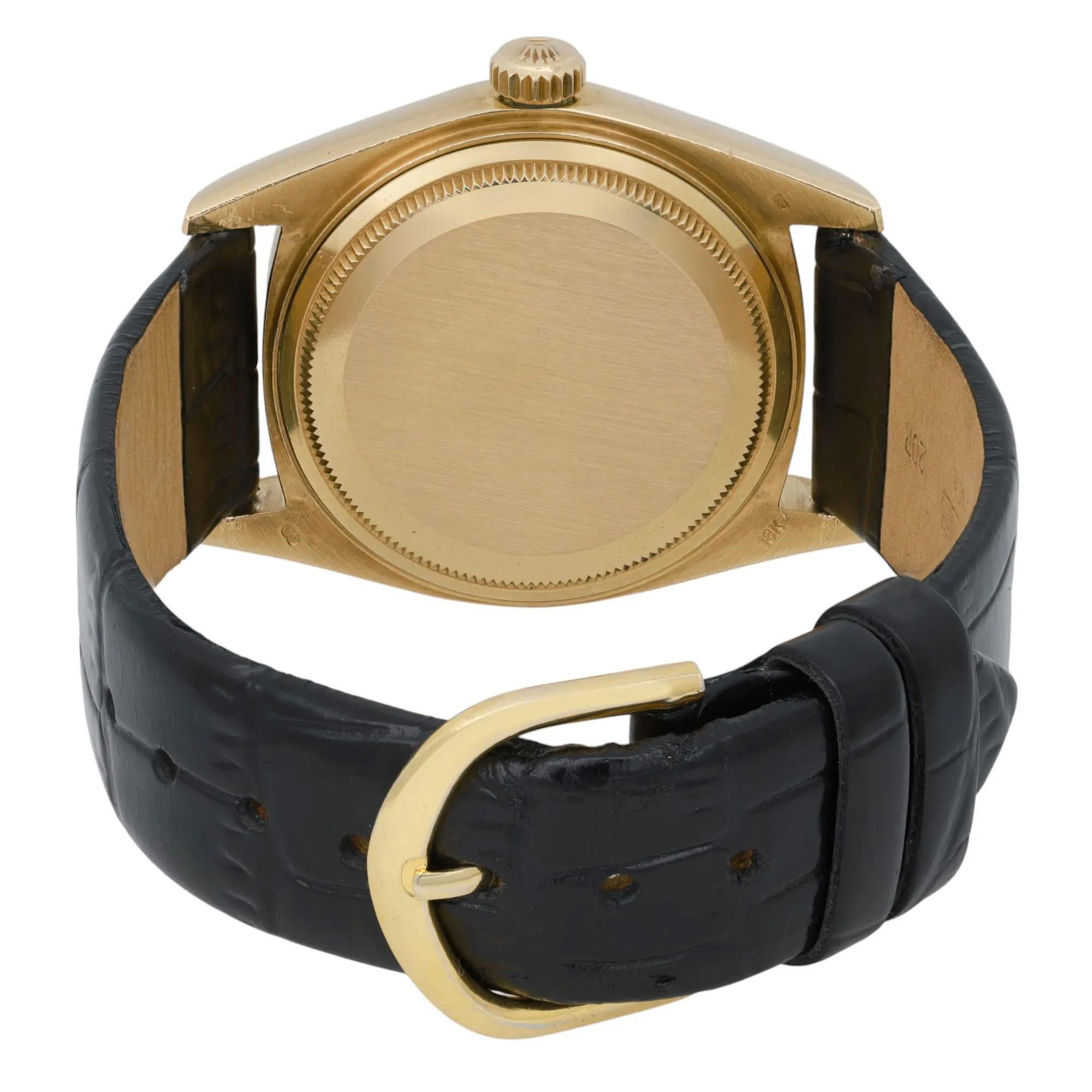 Rolex Day Date 36 d'epoca in oro giallo 18 carati quadrante champagne orologio personalizzato 18038 in vendita 1