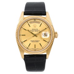 Vintage Rolex Day Date 36 18K Yellow Gold Champagne Dial Custom Watch 18038