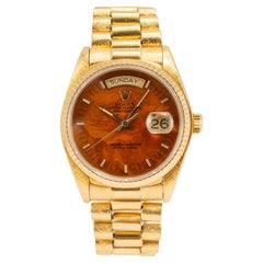Montre Vintage Rolex Day Date 36MM 18038 Walnut Birch Wood Dial Bark Gold 18K Montre Vintage Rolex Day Date 36MM 18038 Walnut Birch Wood Dial Bark Gold 18K