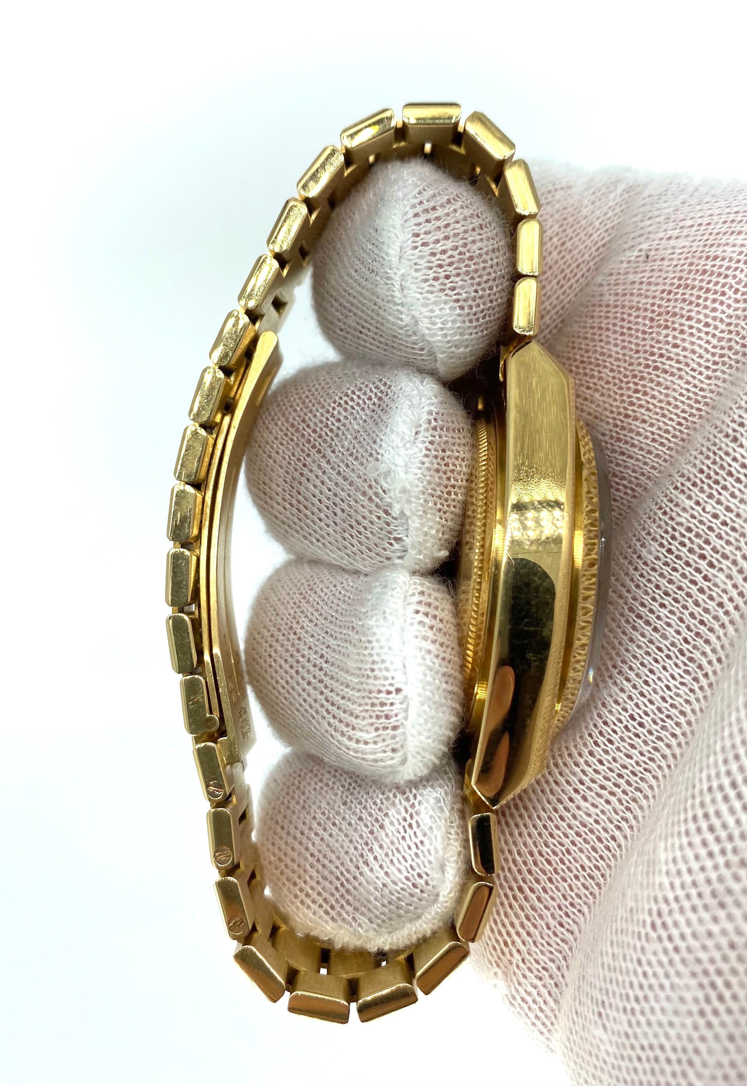 Men's Vintage Rolex President Quartz Day-Date Factory Diamond Dial 18k Gold For Sale