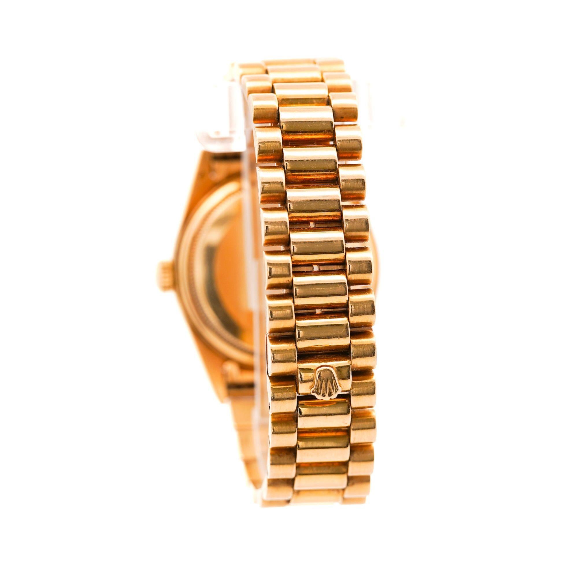 Vintage Rolex Day-Date Lapis Lazuli 18K Yellow Gold 36mm Watch In Excellent Condition In Miami, FL