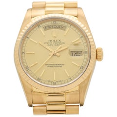 Vintage Rolex Day-Date President 18 Karat Yellow Gold Watch, 1986