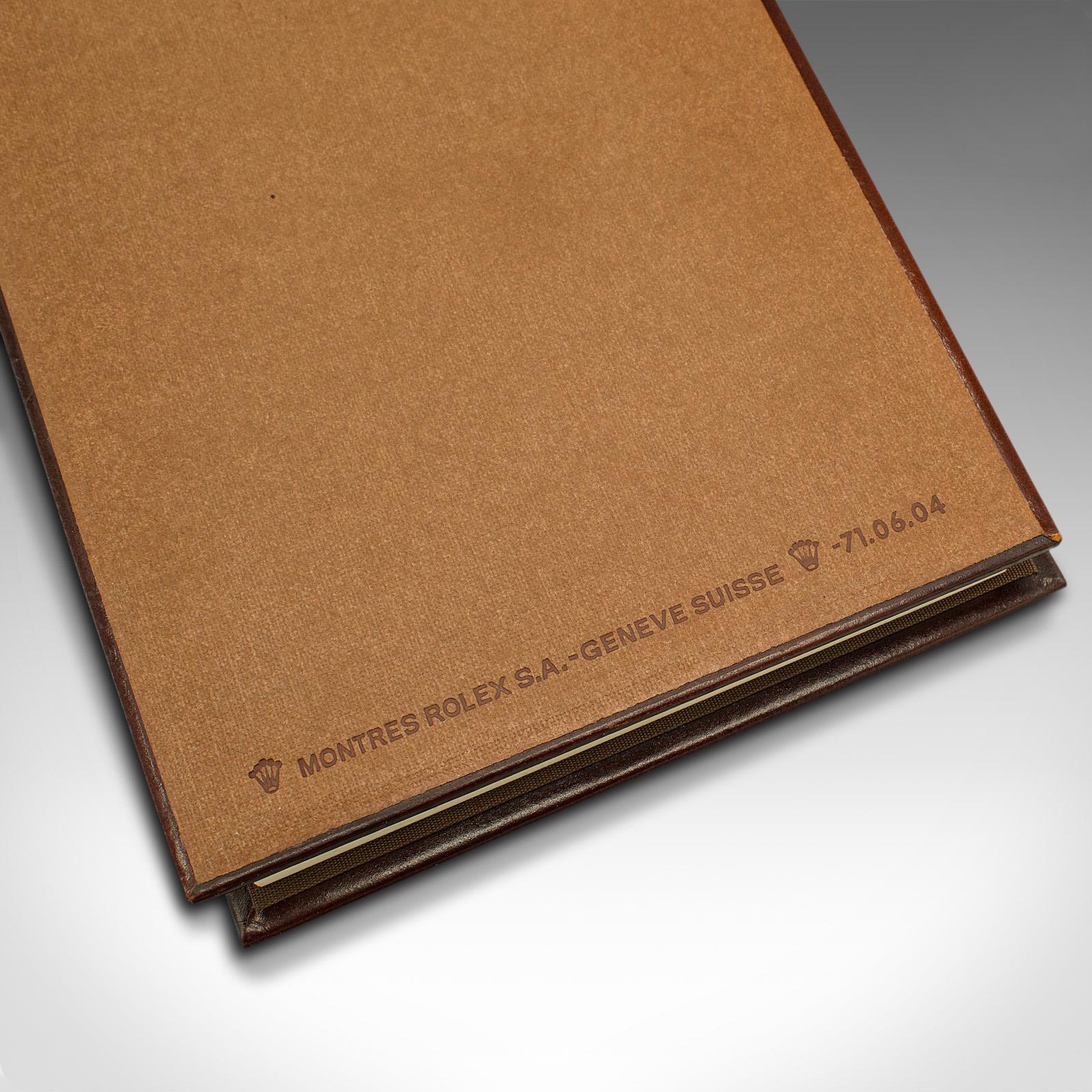 Vintage Rolex Dealer's Quote Pad, Swiss, Leather Bound, Notebook Slip, Late 20th For Sale 1