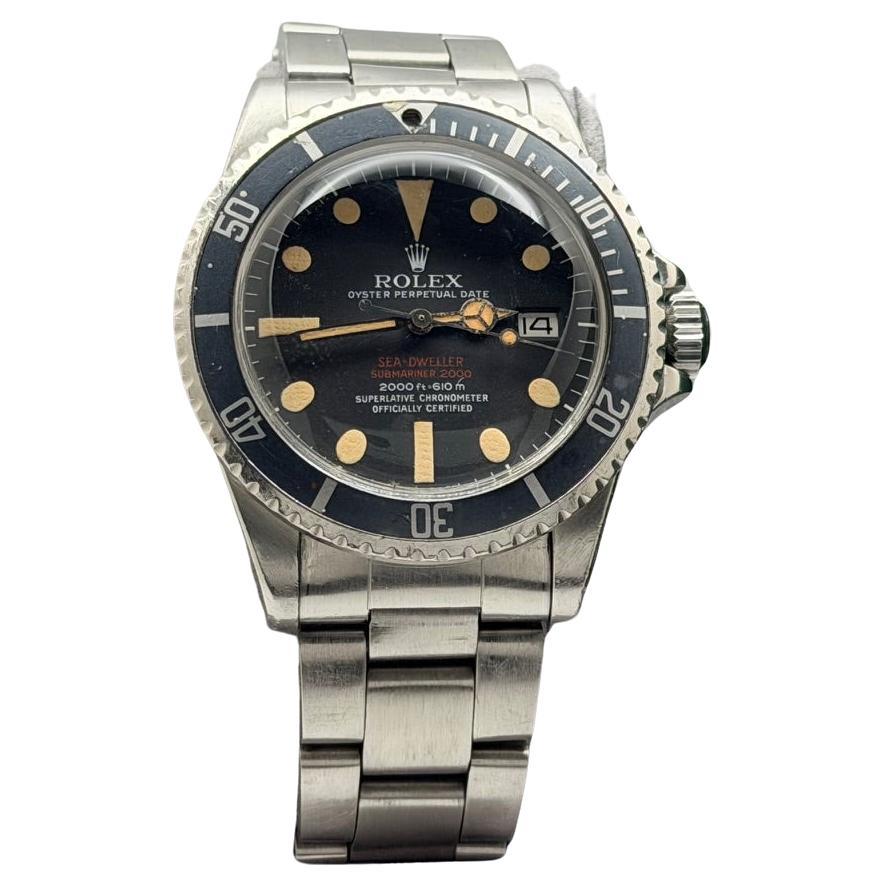 Vintage Rolex Double Red Sea Dweller 1665 RARE MK 3 Dial with PATINA 40mm Steel For Sale