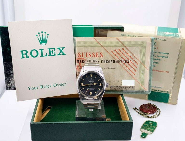 Vintage Rolex Explorer 1016 Black Dial Stainless Steel Box Papers 1969 Complete For Sale At 1stdibs