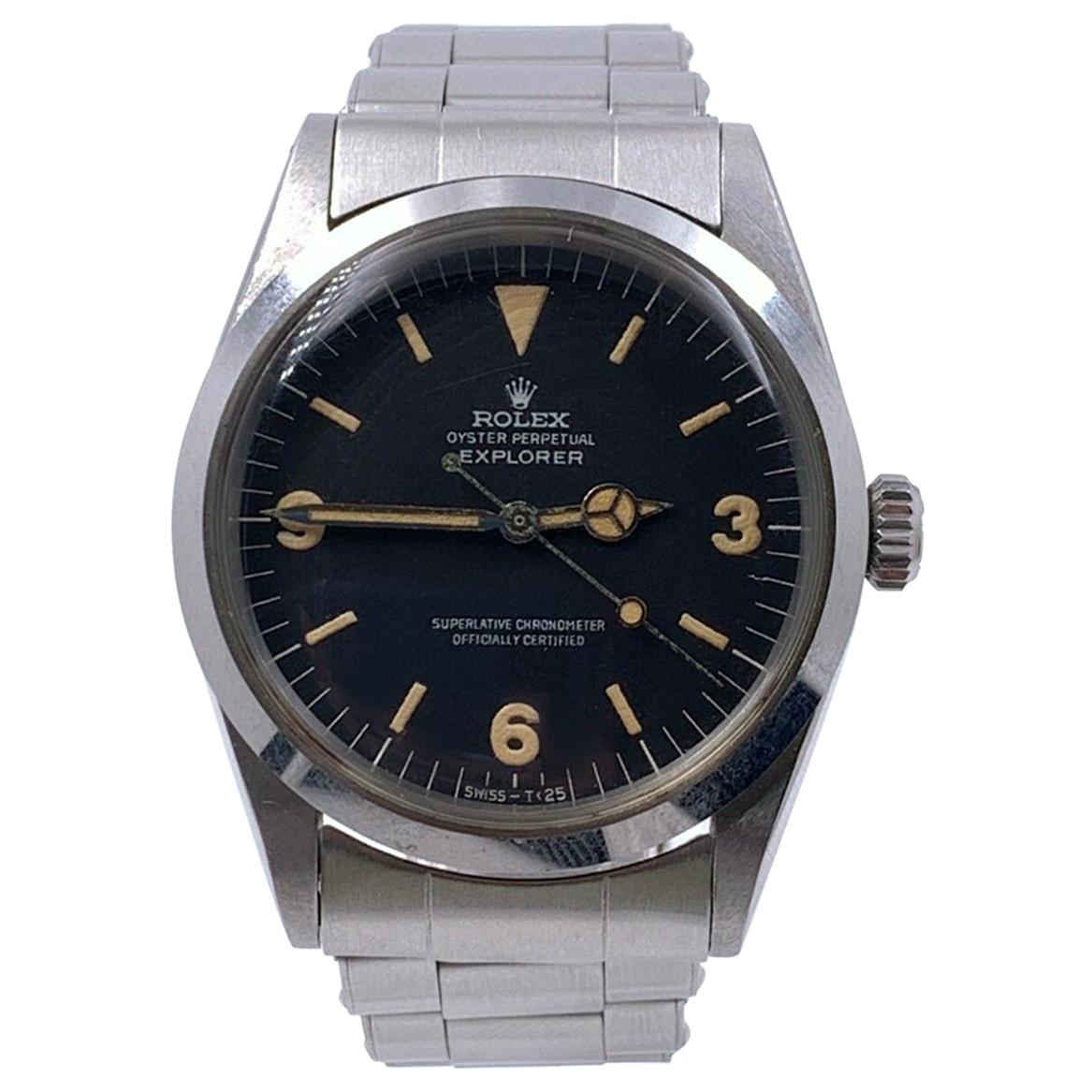 Vintage Rolex Explorer 1016 Black Dial Stainless Steel Box Papers 1969  Complete For Sale at 1stDibs