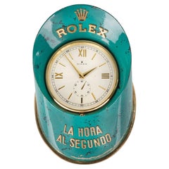 Vintage Rolex Gilt Brass Painted Horseshoe-Shaped Desk Clock C1960