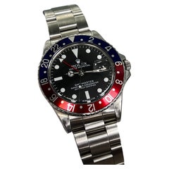 Vintage Rolex GMT Master 1675 Pepsi Red and Blue Stainless Steel 40mm