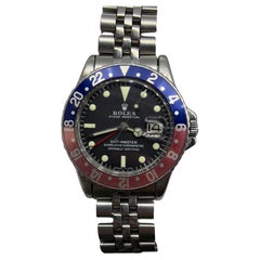VINTAGE Rolex GMT Master 1675 Pepsi Red Blue Steel Jubilee Box Service Paper