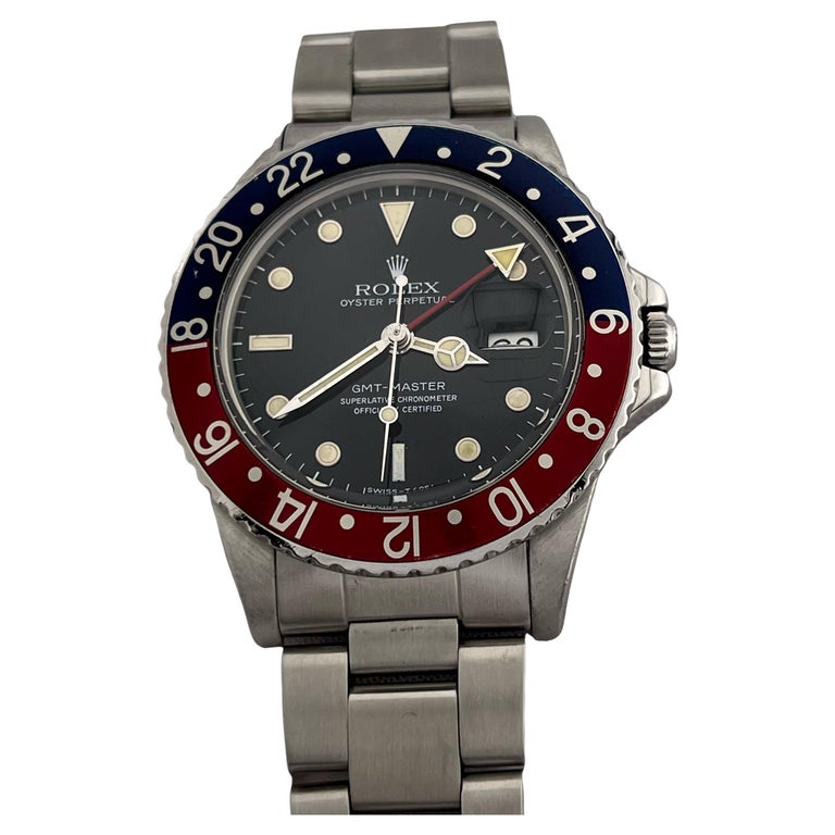 VINTAGE Rolex GMT Master 16750 Pepsi Red Blue SPIDER DIAL Steel