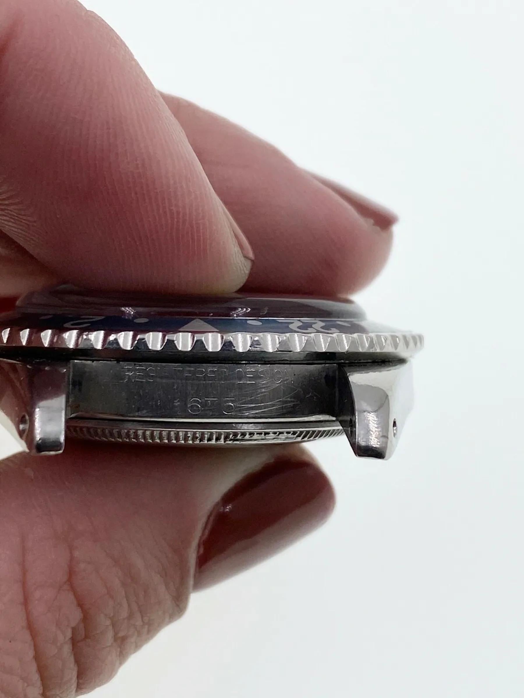 VINTAGE Rolex GMT Master Ghost Pepsi 1675 Quadrante dorato lucido Guardie corona a punta 3