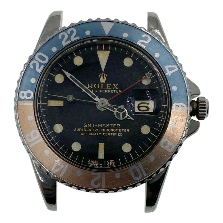 Vintage Rolex GMT Master Ghost Pepsi 1675 Gilt Gloss Dial Pointed Crown  Guards For Sale at 1stDibs | rolex gmt master 1675 pepsi, rolex gmt master  ii ghost, vintage rolex pepsi gmt
