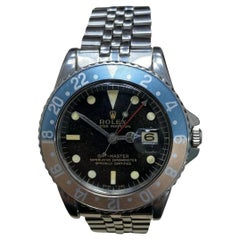 VINTAGE Rolex GMT Master Ghost Pepsi 1675 Gilt Gloss Dial Pointed Crown Guards