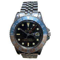 VINTAGE Rolex GMT Master Ghost Pepsi 1675 Quadrante dorato lucido Guardie corona a punta