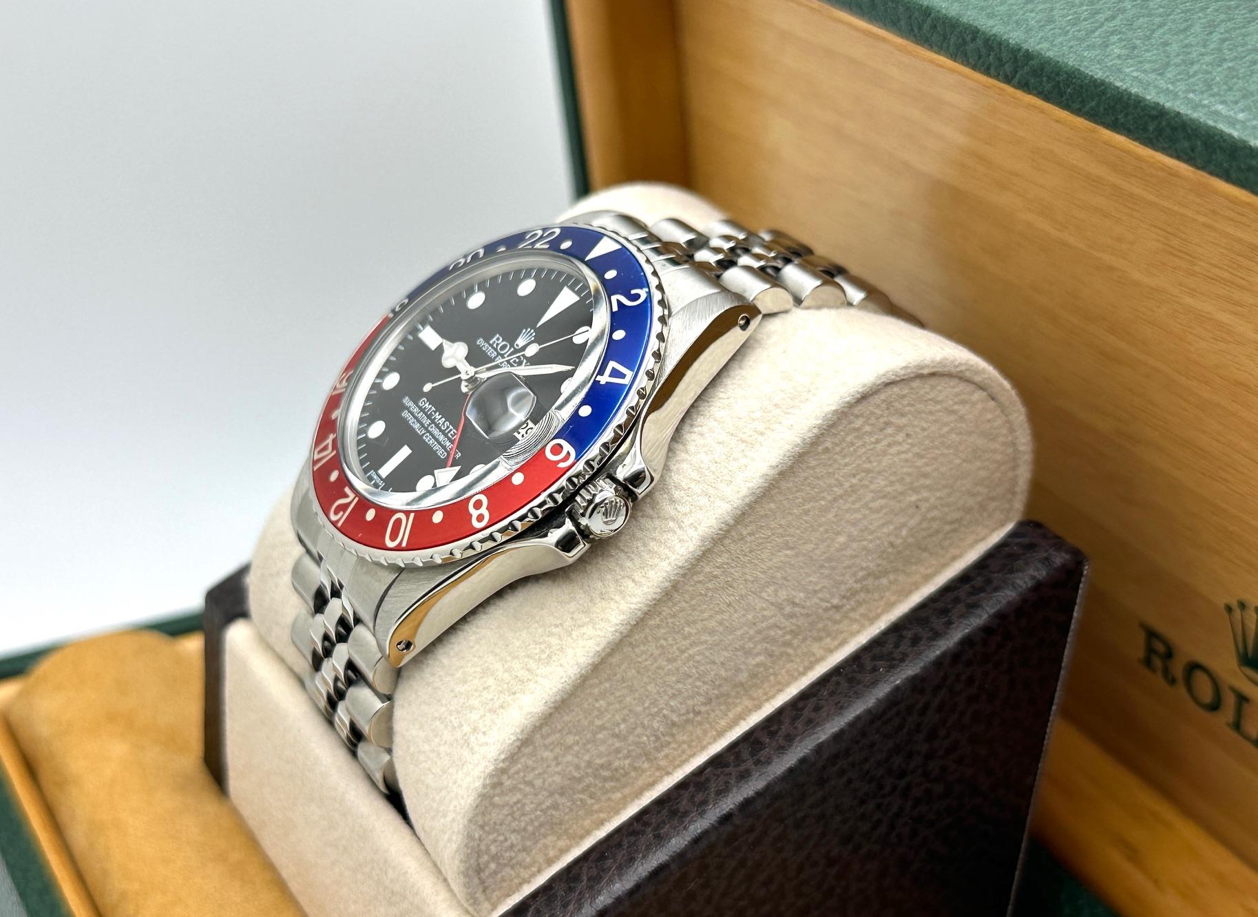 Vintage Rolex GMT Master Pepsi 1675 Blue & Red Bezel Steel Box Papers 1969 For Sale 2