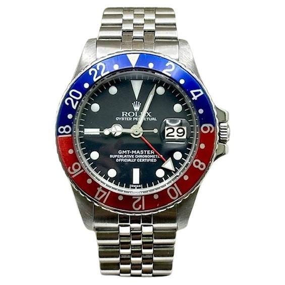 Vintage Rolex GMT Master Pepsi 1675 Blue & Red Bezel Steel Box Papers 1969 For Sale