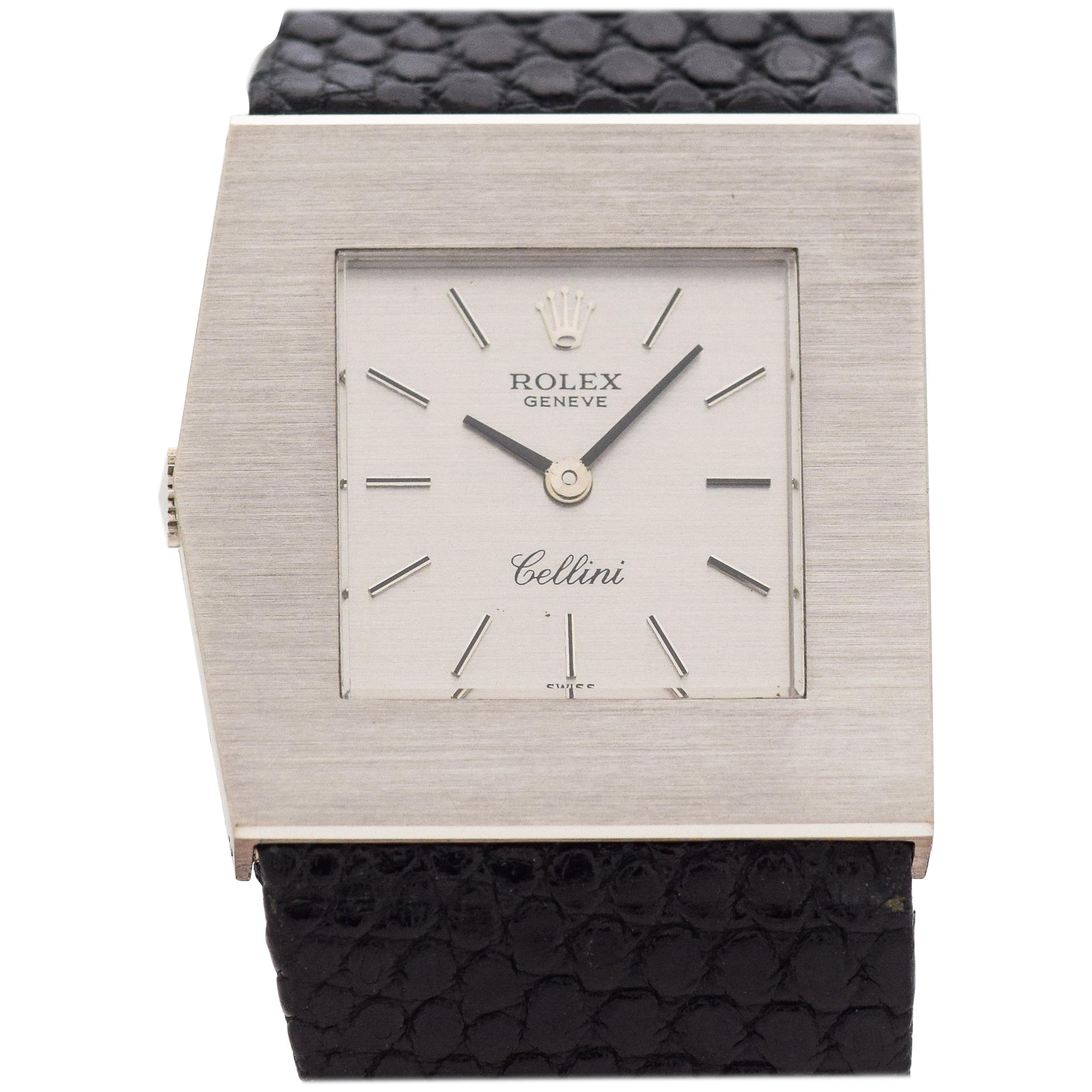 Vintage Rolex King Midas Cellini Reference 40170-10 in 18 Karat White Gold 1970s For Sale
