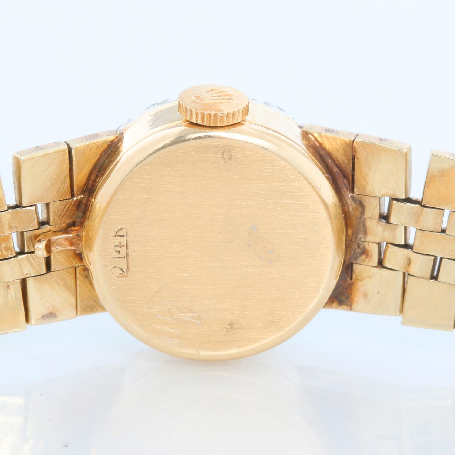 Vintage Rolex Ladies 14K Yellow Gold Watch In Excellent Condition In Dallas, TX