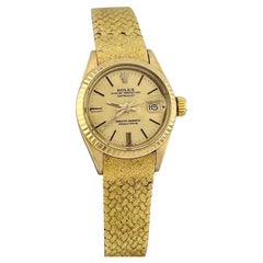 Rolex Vintage Ladies Datejust 6905 26mm Quadrante Champagne Oro Giallo 18k