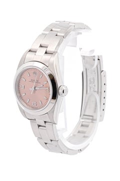 Vintage Rolex Ladies Oyster Perpetual 76080 Pink Dial Watch  Box & Papers