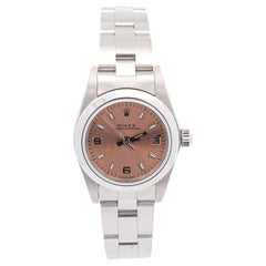 Vintage Rolex Ladies Oyster Perpetual 76080 Pink Dial Watch  Box & Papers