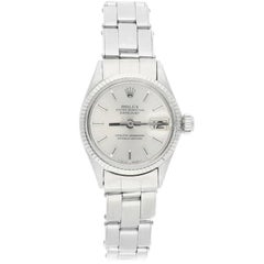 Vintage Rolex Lady Datejust 6517 Stainless Steel Silver Dial 26mm Oyster Band