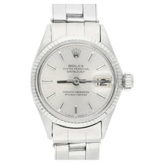 Vintage Rolex Lady Datejust 6517 Stainless Steel Silver Dial 26mm Oyster Band