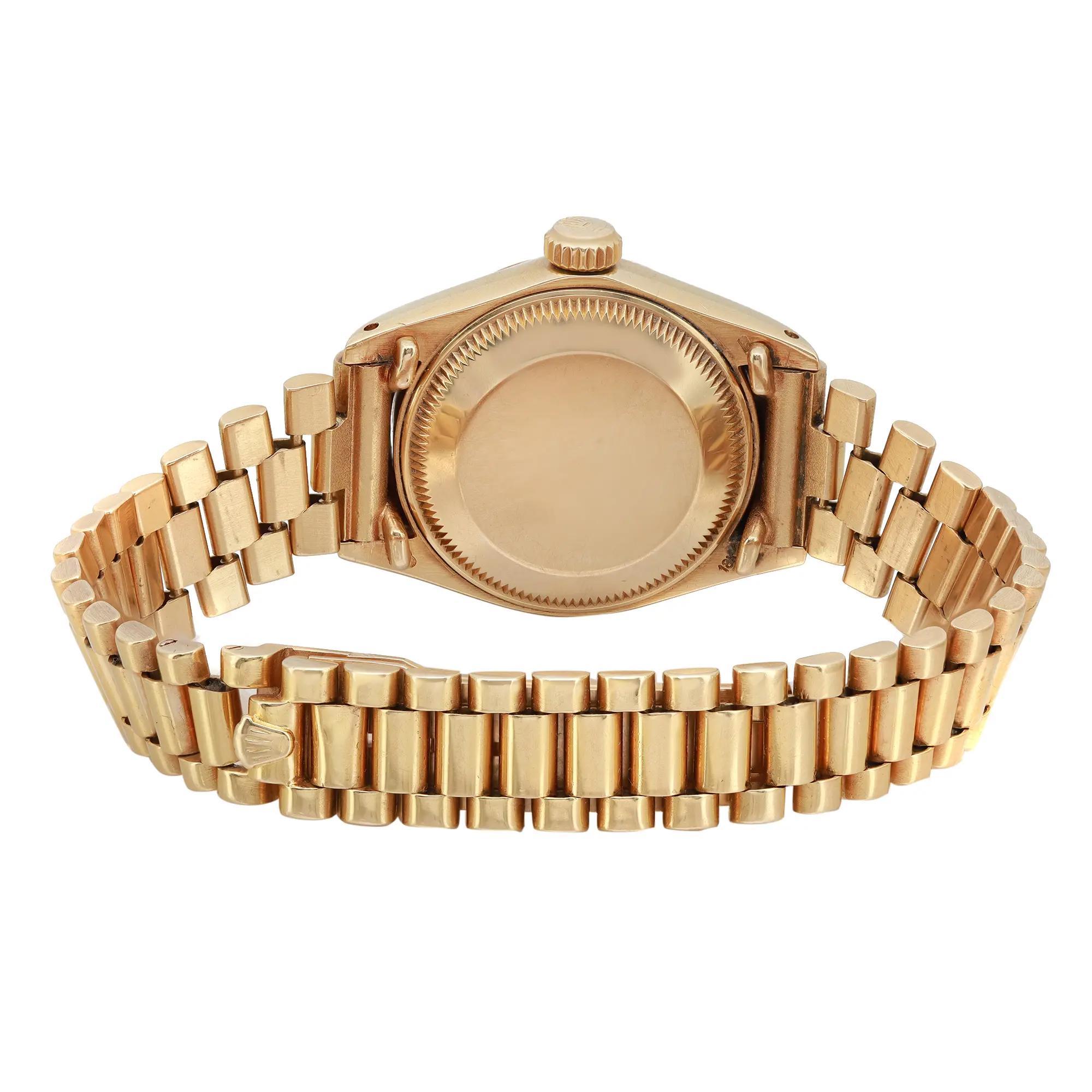Rolex Montre Datejust President 26 vintage en or jaune 18 carats avec cadran en bois 6917 1