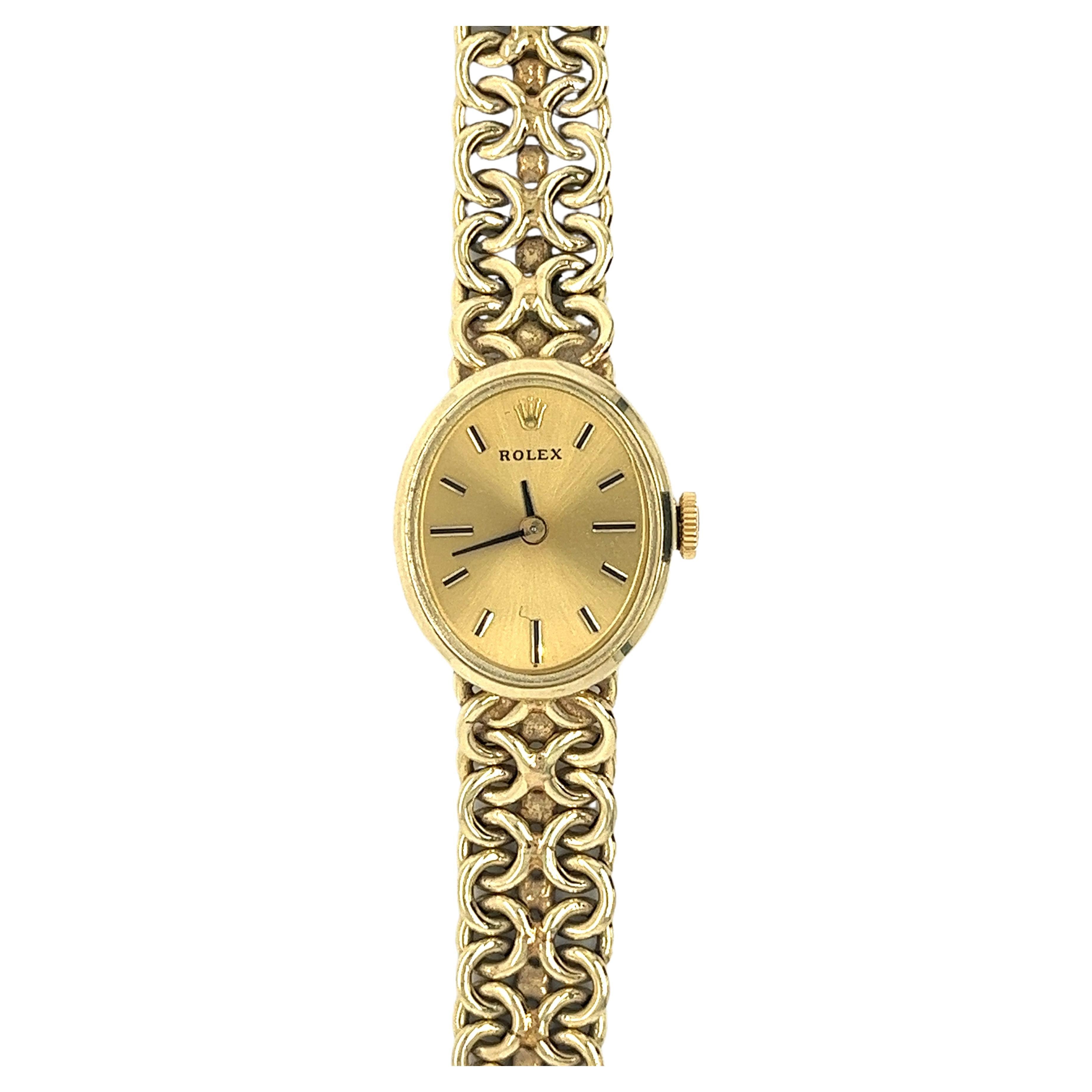 Vintage Rolex Manual Wind Ladies Watch in 14K Yellow Gold in Milanese/Mesh Band