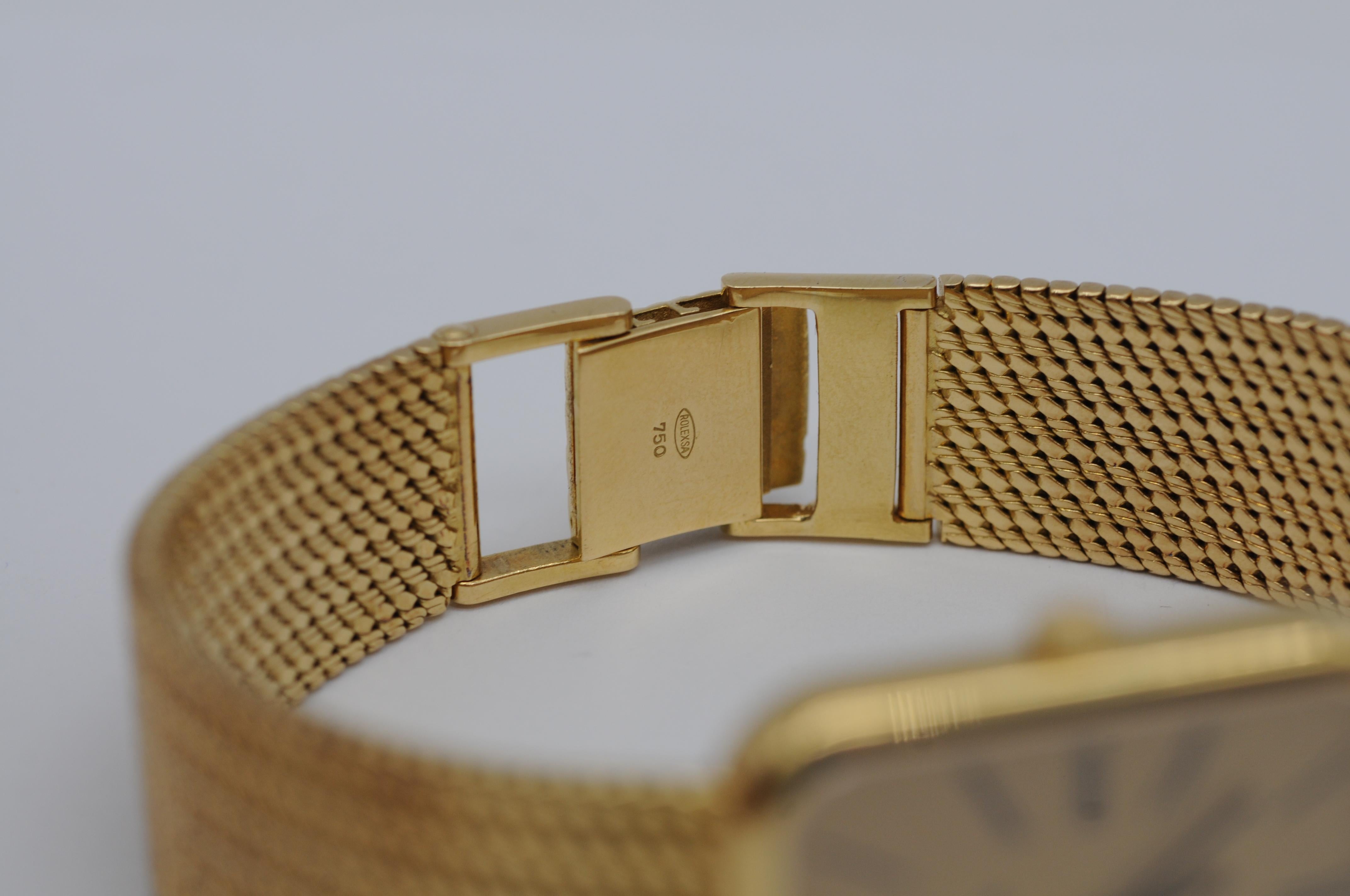 Montre Rolex vintage pour homme des années 1970 en or jaune 18 carats en vente 5