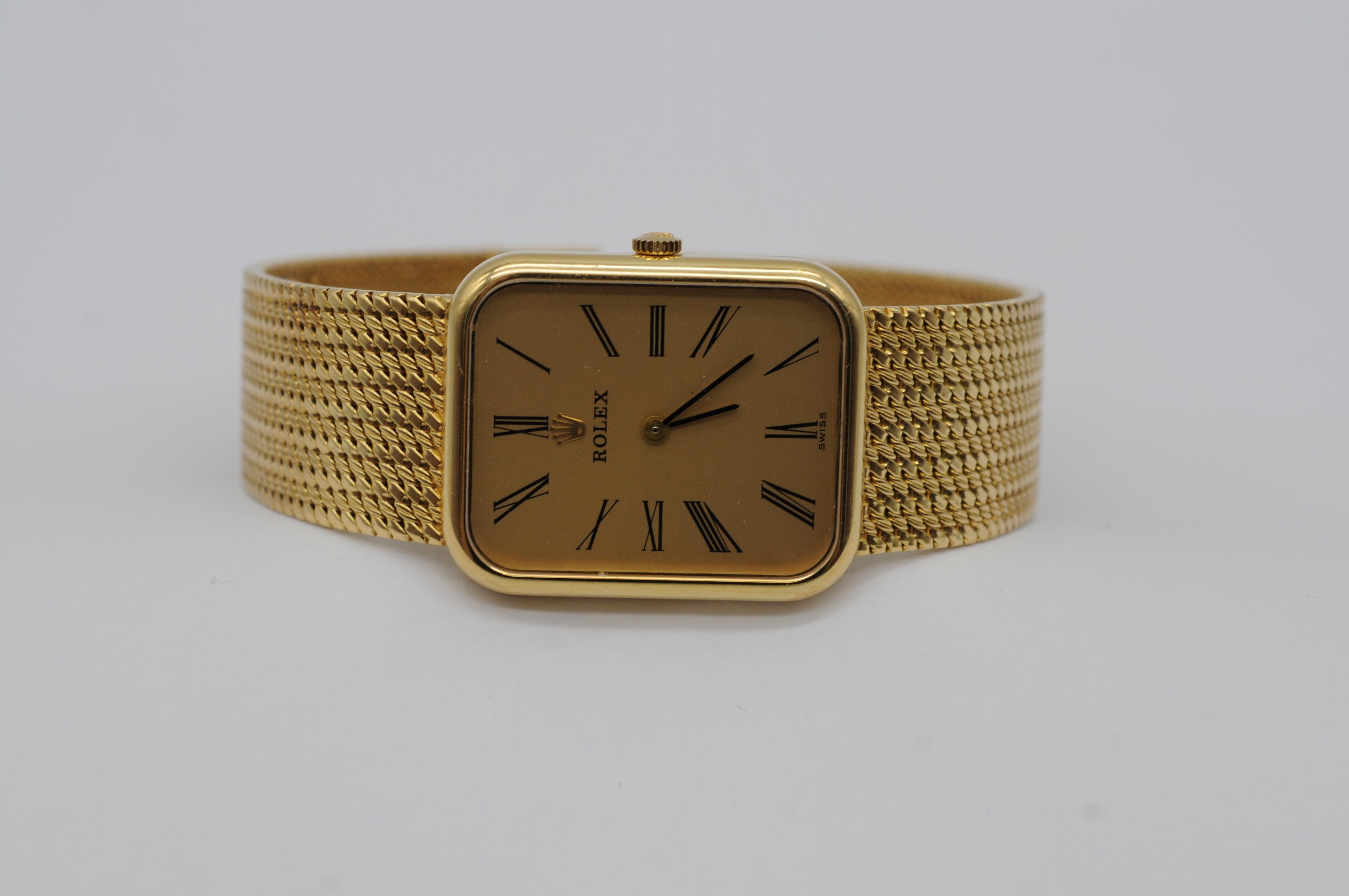 Montre Rolex vintage pour homme des années 1970 en or jaune 18 carats Unisexe en vente