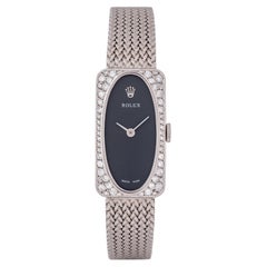 Vintage Rolex Model N371 18 Karat White Gold and Pave Diamond Cocktail Watch