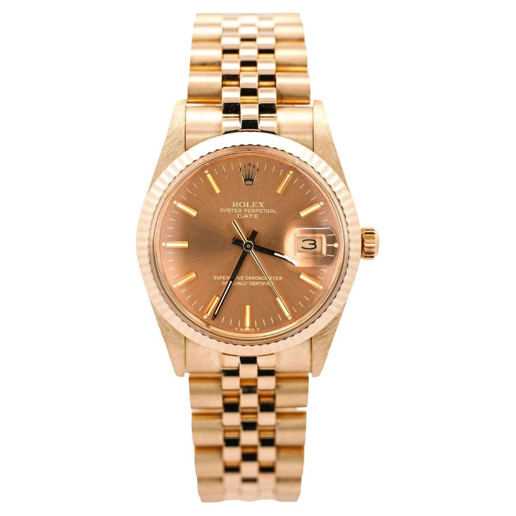 Vintage Rolex OP Date 34mm 14k Gold Champagner Zifferblatt Uhr