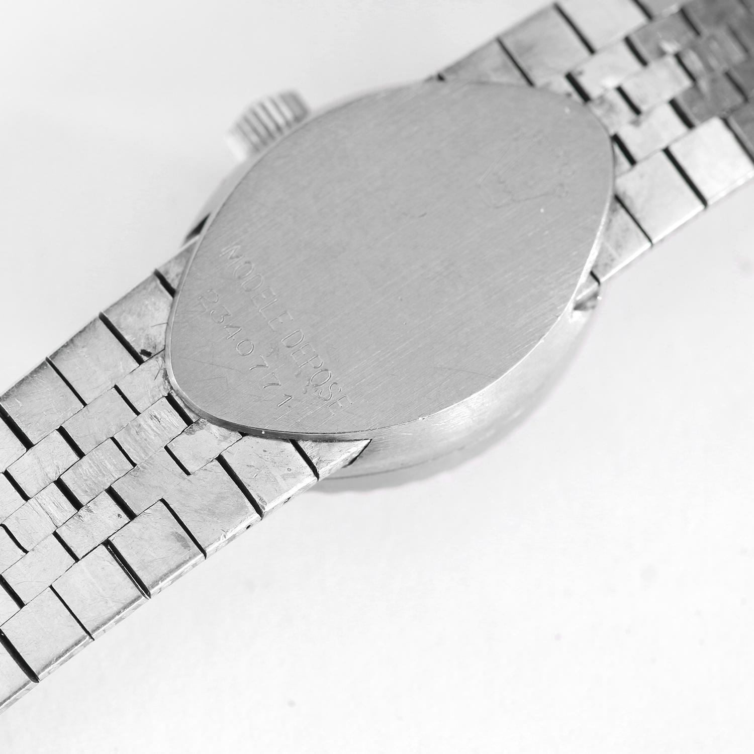 Vintage Rolex Orchid Chameleon 14K White Gold Ladies In Excellent Condition In Dallas, TX