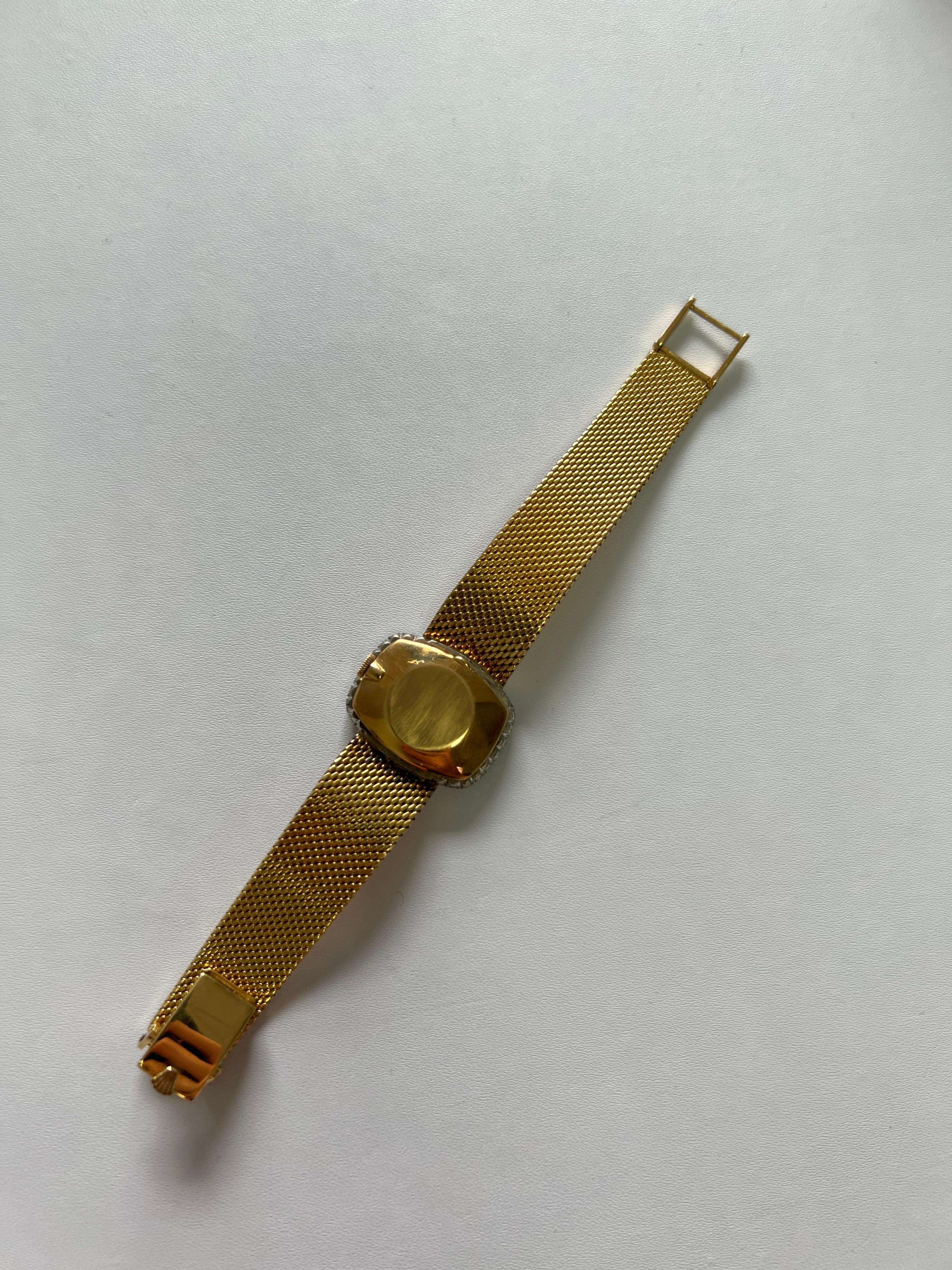 Brilliant Cut Vintage Rolex Orchid Diamonds Halo Set 18 Karat Yellow Gold Estate Classic Watch For Sale