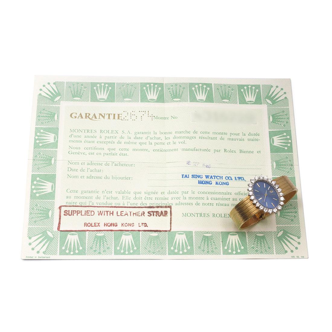 Vintage Rolex Orchid Yellow Gold Diamond Watch In Excellent Condition In New York, NY