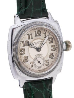 Rolex Stainless Steel Oyster Cushion Case Manual Wristwatch, circa 1928