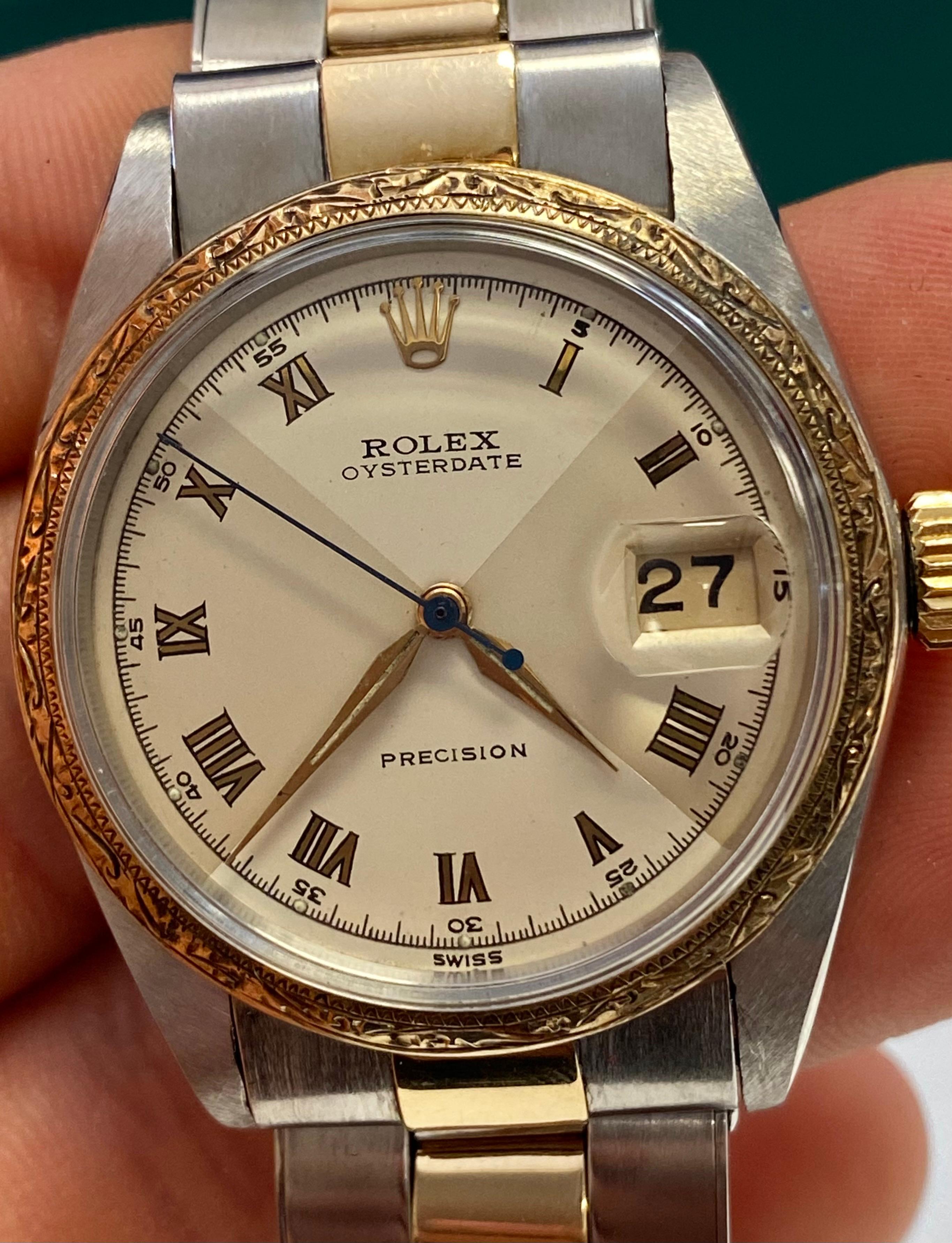 Vintage Rolex Oyster-Date Precision Two Tone Dial 3
