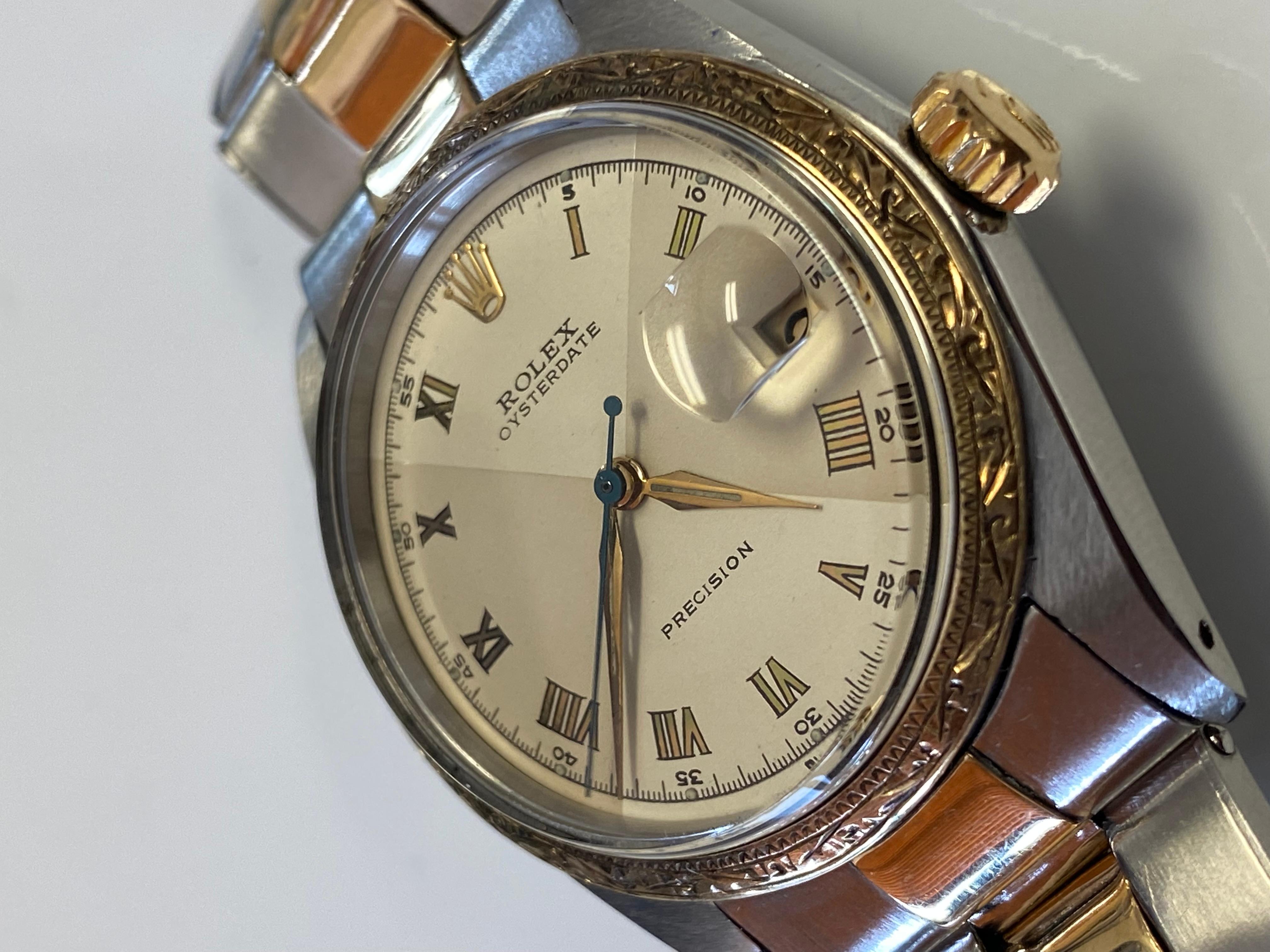 Vintage Rolex Oyster-Date Precision Two Tone Dial 2
