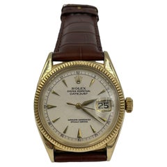 Vintage Rolex Oyster Date Yellow Gold Wristwatch 