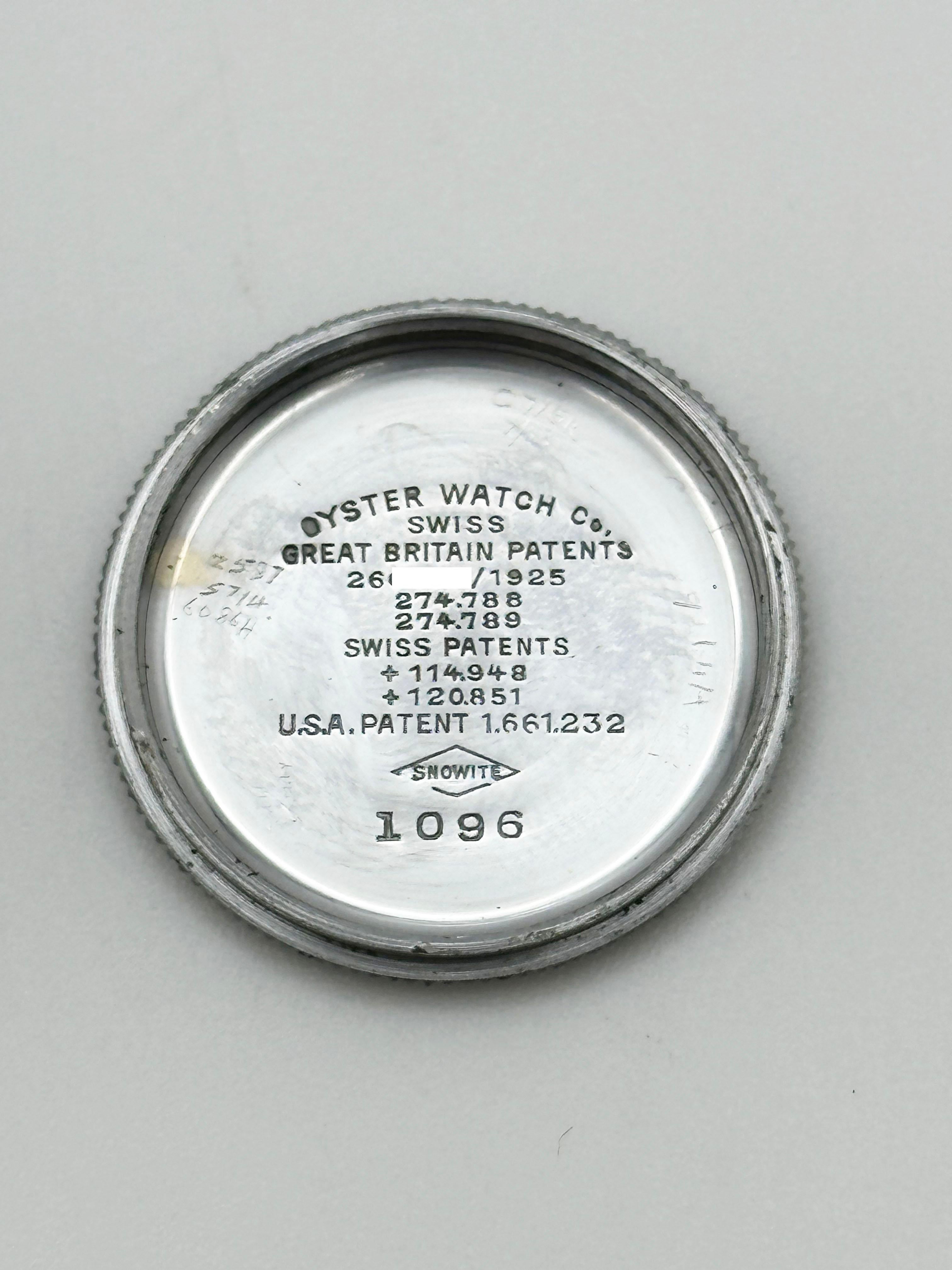 Vintage Rolex Oyster Octagonal 1920's Extra Prima 1096 Case RARE For Sale 4