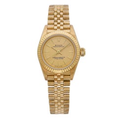 Vintage Rolex Oyster Perpetual 26mm 18k Yellow Gold Dial ladies Watch 67198